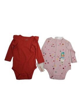 Cat Jack Garanimals Bodysuit Bundle 3 6M Coral Pink Stars Ruffle NWT Baby